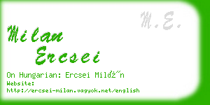 milan ercsei business card